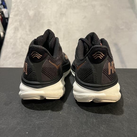 Hoka Clifton 9 Shoes Womens 8 D Black Gold Running Cushioned Athletic Sneakers - Picture 5 of 10